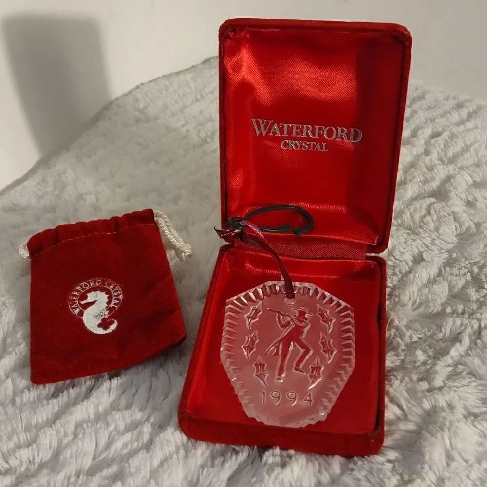 Vtg Waterford Crystal 12 Days of Christmas "11 Pipers Piping" Crystal Ornament